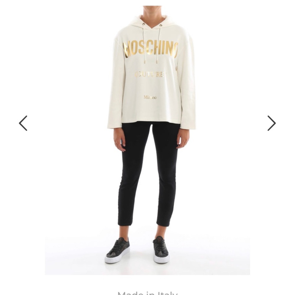 Moschino Gold-tone print hoodie
